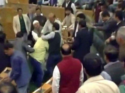 kashmiri parliamentarian muslim mp assaulted by bjp for serving meat