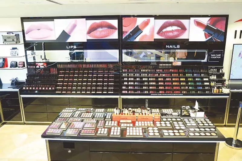 price tags for lipsticks range between rs1 100 to rs1 500 while nail colours are priced at rs1 500 photo imran fareed price tags for lipsticks range between rs1 100 to rs1 500 while nail colours are priced at rs1 500 photo imran fareed