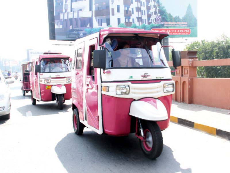 two women drive rickshaws photo ayesha mir express