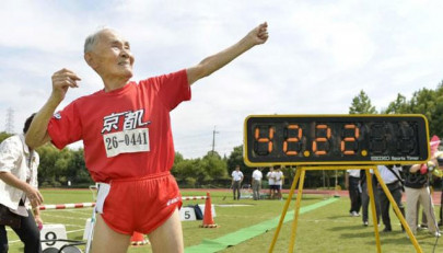 japan s 105 year old golden bolt sets sprint record misses personal best japan s 105 year old golden bolt sets sprint record misses personal best