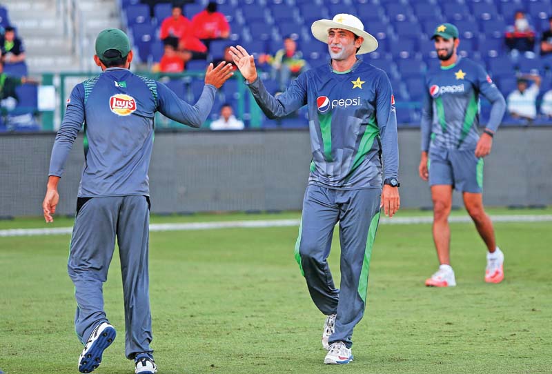 younus was all smiles on the training ground before the first test where he will in all likelihood become pakistan s top scorer in tests photo afp