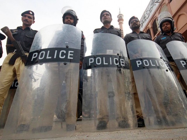 a file photo of police personnel deployed outside an imambargah photo inp