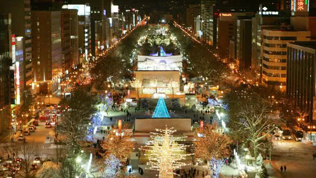 an aerial view of odori park in sapporo japan where the star wars snow sculpture is installed photo reuters an aerial view of odori park in sapporo japan where the star wars snow sculpture is installed photo reuters
