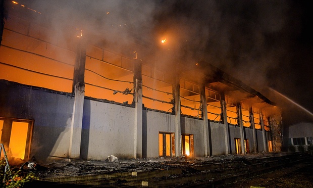 a planned shelter for asylum seekers in nauen was destroyed in a fire that police said was likely to have been arson photograph photo epa