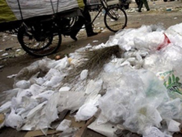 k p govt laws against plastic bags are a first in the province photo afp