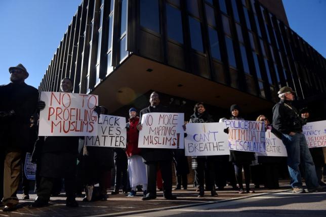 muslims and their supporters participate in a rally for muslim rights outside of the james a byrne federal courthouse in philadelphia january 13 2015 photo reuters