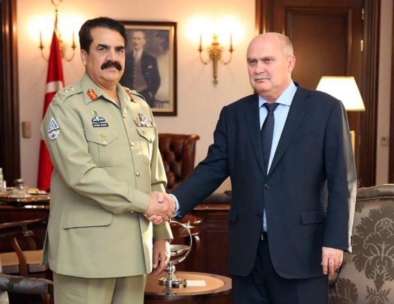 army chief general raheel sharif meets turkish foreign minister ferdiun sinirlioglu in ankara turkey on ocotber 14 2015 photo ispr