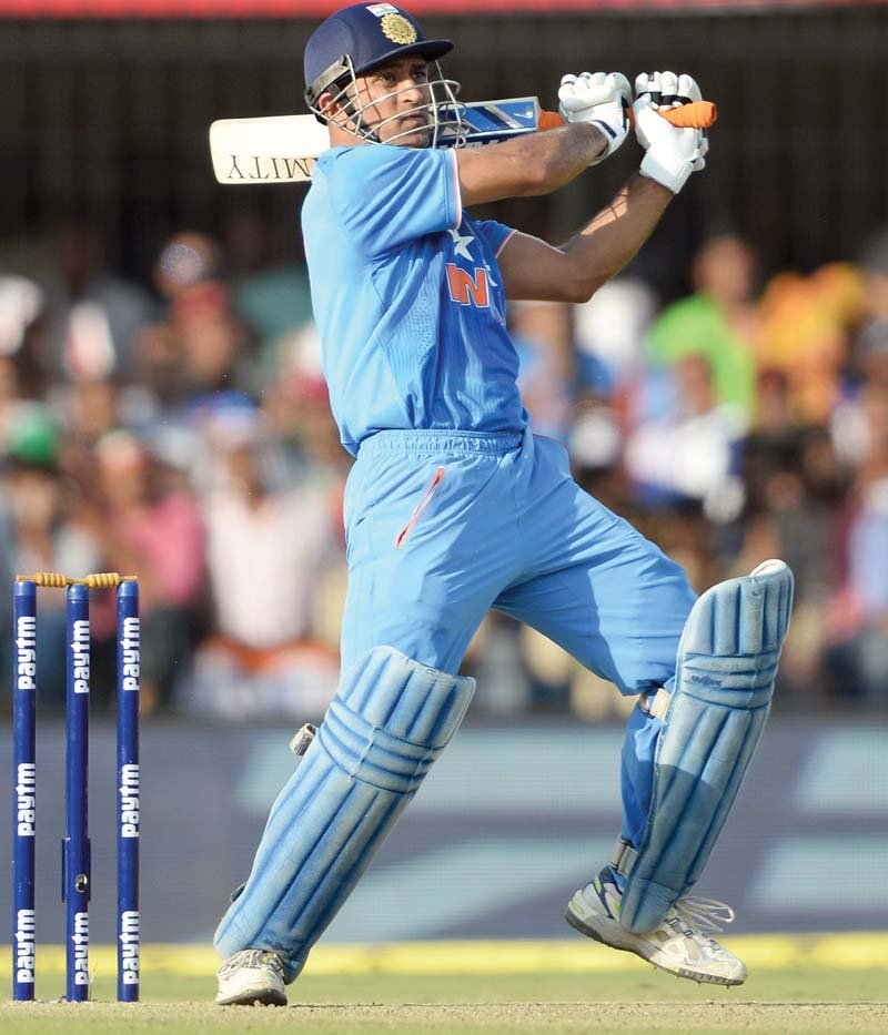 the tourists had reduced india to 124 6 before dhoni smashed an unbeaten 92 off 86 balls to set up a respectable total for the hosts to defend photo afp