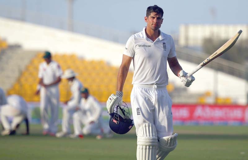 cook ensured that he single handedly thwarted pakistan s modus operandi of scoring big and then dismissing the opposition through scoreboard pressure photo afp