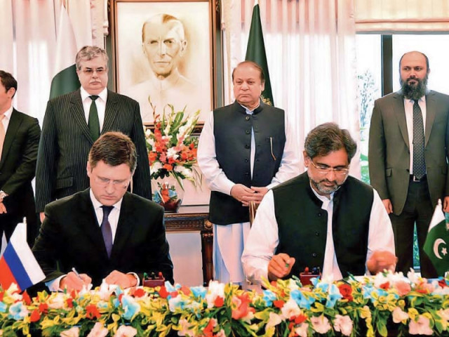 petroleum minister shahid khaqan abbasiand russian energy minister alexander novak sign the agreement for a gas pipeline project in islamabad photo pid petroleum minister shahid khaqan abbasiand russian energy minister alexander novak sign the agreement for a gas pipeline project in islamabad photo pid
