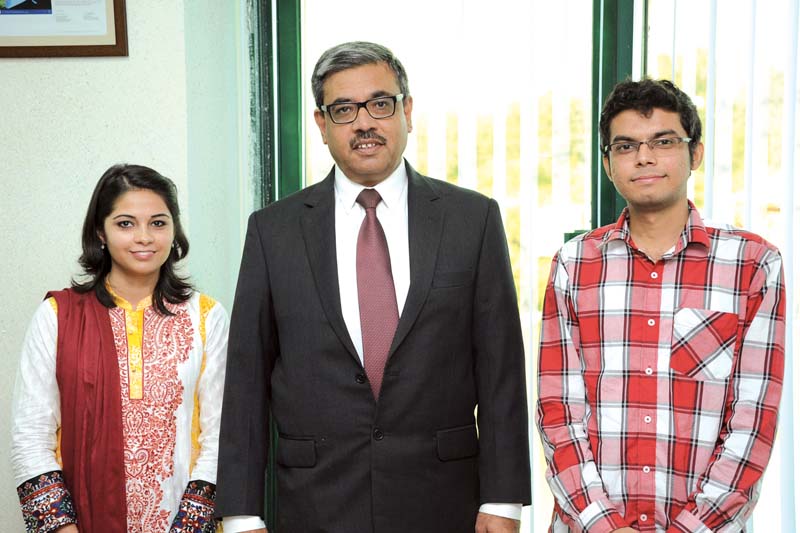 the students pose with hafeez hoorani the dg of national centre for physics hoorani is also cern s focal person for pakistan photo express