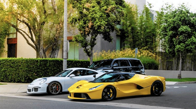 sheikh khalid bin hamad al thani is suspected to be behind the wheel of an unregistered giallo modena yellow ferrari laferrari photo adam bornstein