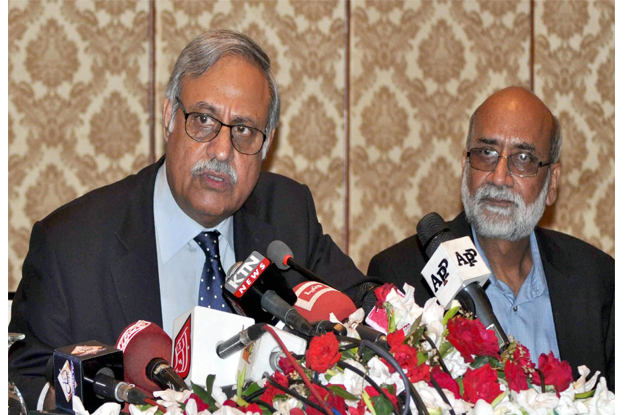 ecp secretary babar yaqoob addressing a news conference photo express