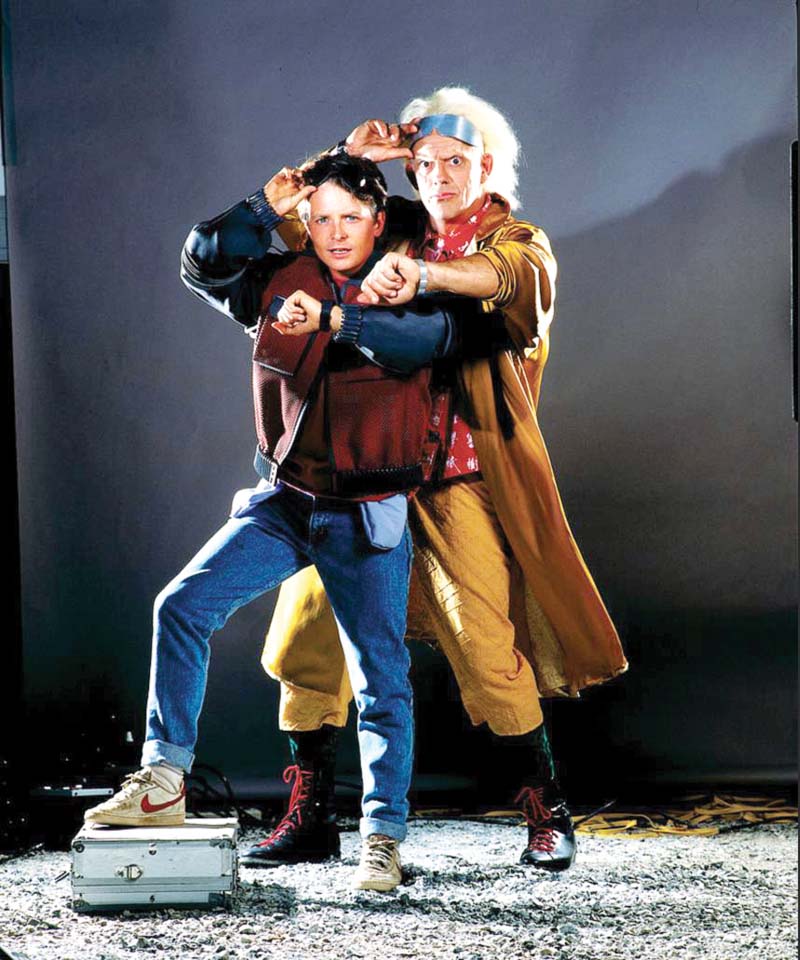 the previously unreleased production photo from the sets of back to the future part ii photo publicity