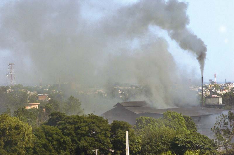 factories in site area are a major cause of air pollution in the capital photo file