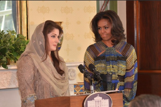 maryam nawaz sharif speaking at quot let girls learn quot event hosted by us first lady michelle obama at the white house photo twitter com pmln org