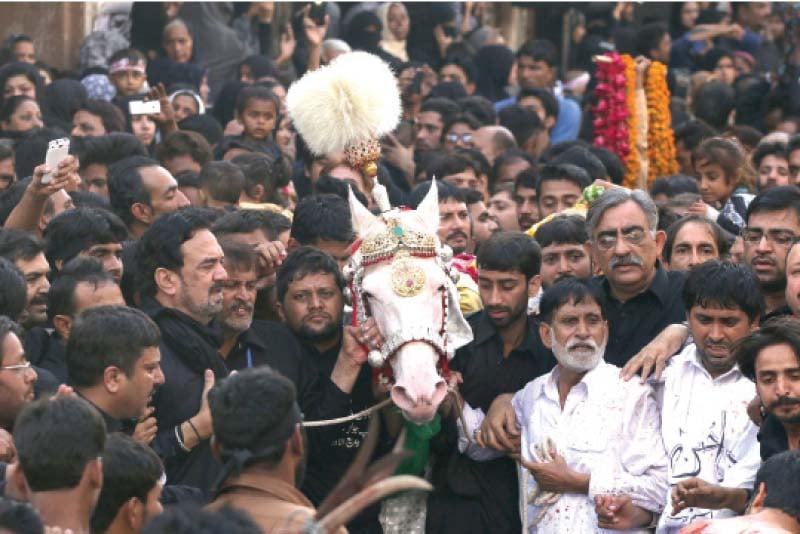 the main procession on friday was taken out from aza khana pando street in krishan nagar photos shafiq malik express