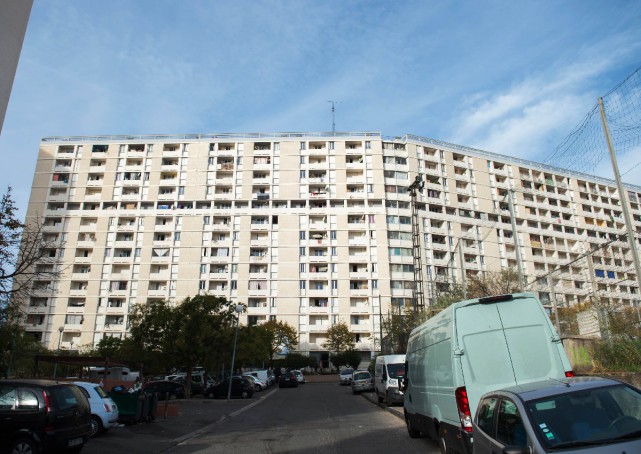 a picture taken on october 25 2015 in marseille southern france shows an apartment block of the cite des lauriers area where three men where shot dead photo afp