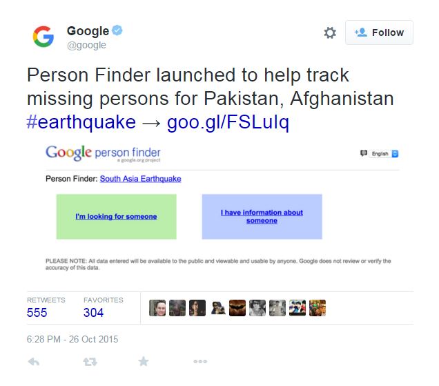 screengrab google on twitter