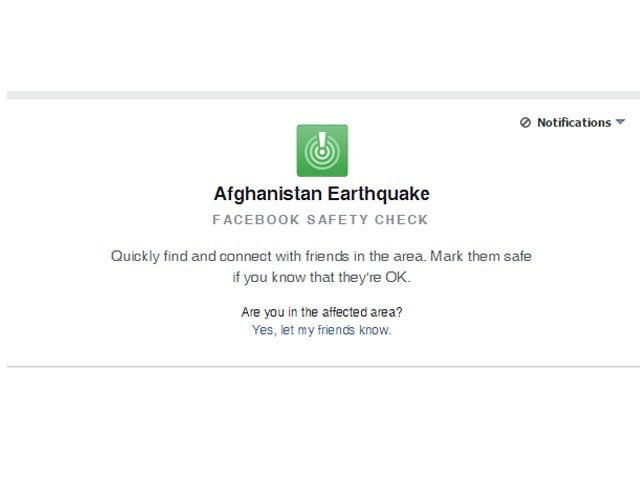 a screenshot of the feature introduced by facebook to check the safety of people living in earthquake hit areas a screenshot of the feature introduced by facebook to check the safety of people living in earthquake hit areas