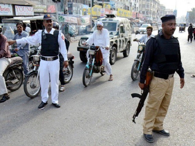 file photo of police personnel in karachi