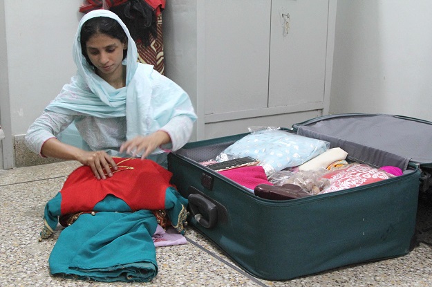 the 23 year old returned home on monday from pakistan photo express