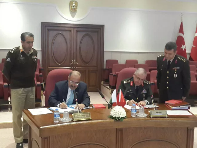 signing of minutes between yasar guler deputy chief of turkish staff and secretary defence lt gen retd muhammad alam khattak in ankara turkey photo ministry of defence signing of minutes between yasar guler deputy chief of turkish staff and secretary defence lt gen retd muhammad alam khattak in ankara turkey photo ministry of defence