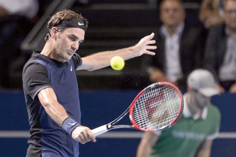 federer s demolition in front of an appreciative home crowd at the event where the 17 time grand slam winner got his start in the game as a ballboy took only 54 minutes photo afp