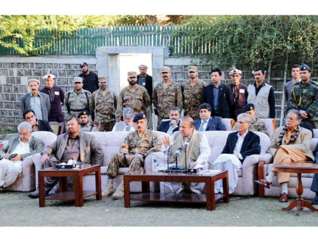 prime minister nawaz sharif addresses earthquake survivors during a visit to chitral photo inp prime minister nawaz sharif addresses earthquake survivors during a visit to chitral photo inp