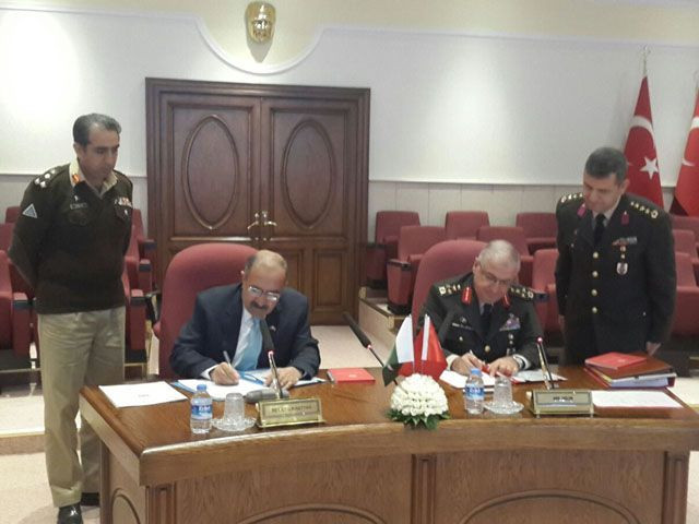 signing of minutes between yasar guler deputy chief of turkish staff and secretary defence lt gen retd muhammad alam khattak in ankara turkey photo ministry of defence signing of minutes between yasar guler deputy chief of turkish staff and secretary defence lt gen retd muhammad alam khattak in ankara turkey photo ministry of defence