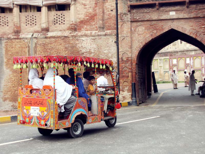 a rickshaw enters the lahore fort photo abid nawaz express