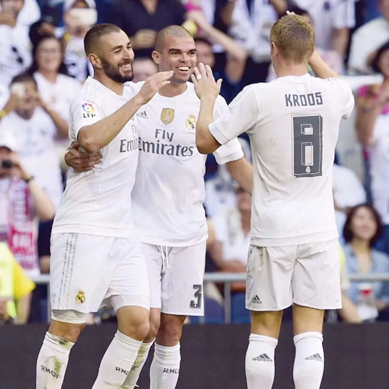 benzema and pepe both return to the fold for real and will be hoping to make a return against minnows las palmas photo afp benzema and pepe both return to the fold for real and will be hoping to make a return against minnows las palmas photo afp