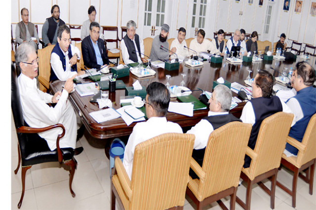 chief minister pervez khattak chairing a meeting at the cm s secretariat photo nni chief minister pervez khattak chairing a meeting at the cm s secretariat photo nni