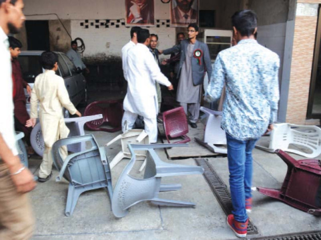 ppp workers in uc 176 alleged that their office was ransacked by men associated with the pml n photo express ppp workers in uc 176 alleged that their office was ransacked by men associated with the pml n photo express