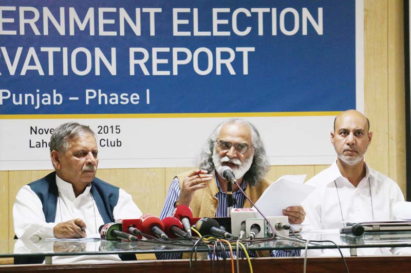 sarwar bari fafen founding member addresses newsmen at a press conference photo shafiq malik express