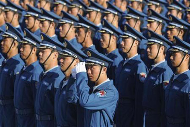 members of the chinese people 039 s liberation army pla air force aviation stand at attention during a training session at the 60th national day parade village in the outskirts of beijing september 15 2009 photo reuters