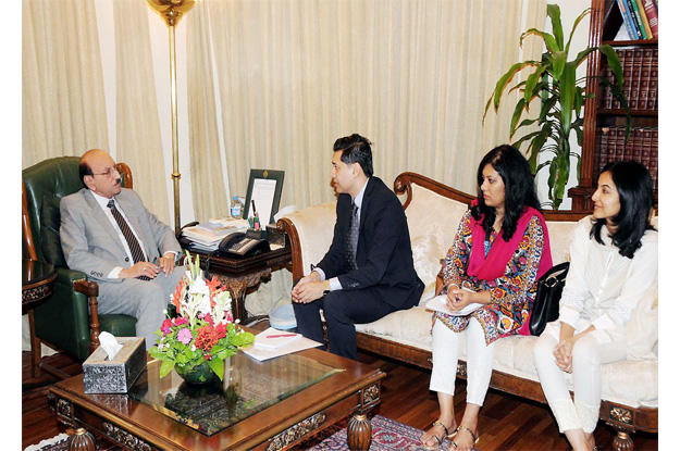 sindh chief minister qaim ali shah holding meeting with un women delegation photo nni