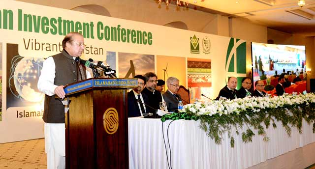 prime minister nawaz sharif addressing pakistan investment conference in islamabad on november 4 2015 photo pid