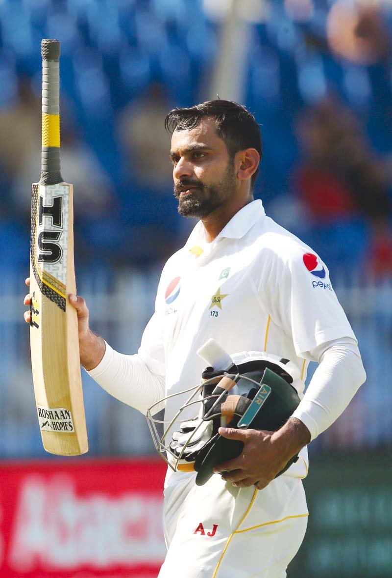 hafeez has scored four centuries in tests so far including the potentially match winning 151 against england at sharjah on wednesday photo afp