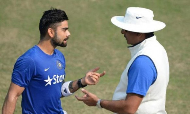 india 039 s virat kohli left talks with team director ravi shastri during a training session on the eve of the first test match against south africa at the punjab cricket association stadium in mohali on wednesday photo afp india 039 s virat kohli left talks with team director ravi shastri during a training session on the eve of the first test match against south africa at the punjab cricket association stadium in mohali on wednesday photo afp