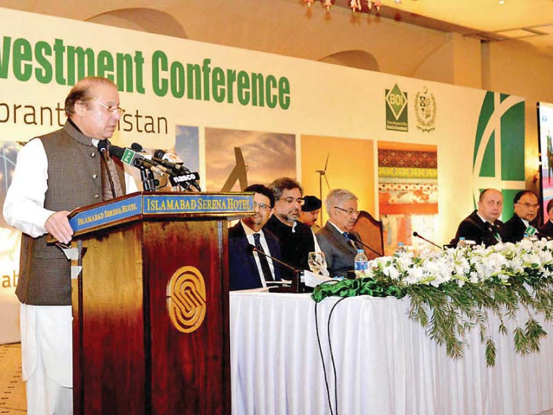 prime minister nawaz sharif addresses the second pakistan investment conference photo nni