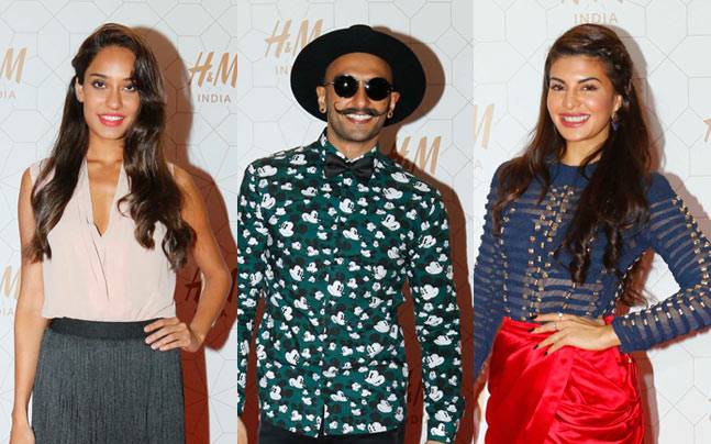 bollywood actors lisa haydon ranveer singh and jacqueline fernandez at h amp m store launch in india young people 039 s appetite for western clothes has led a fresh flurry of foreign brands to open up in the country recently photo indiatoday