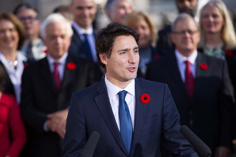 canadian prime minister justin trudeau speaks at a press conference at rideau hall after being sworn in as canada 039 s 23rd prime minister in ottawa ontario november 4 2015 photo afp