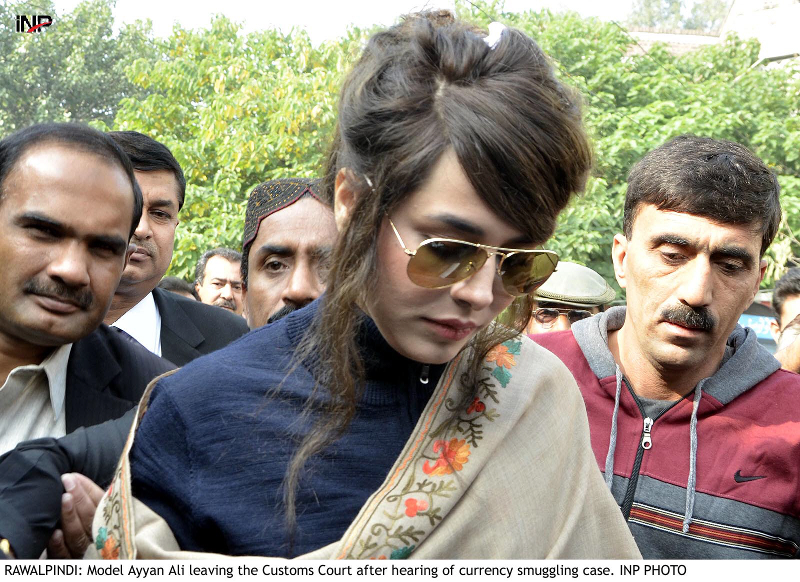 ayyan leaves the customs court after a hearing in rawalpindi on november 6 2015 photo inp