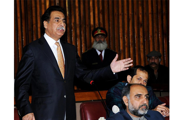 newly elected mna sardar ayaz sadiq addressing on the floor of the house photo online