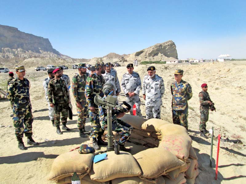 naval chief admiral muhammad zakaullah interacts with troops during his visit to forward bases along the makran coast photo pr