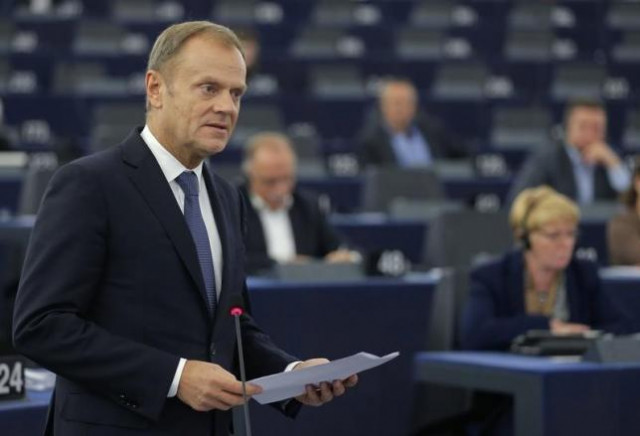 european council president donald tusk addresses the european parliament during a debate in strasbourg france october 27 2015 photo reuters european council president donald tusk addresses the european parliament during a debate in strasbourg france october 27 2015 photo reuters