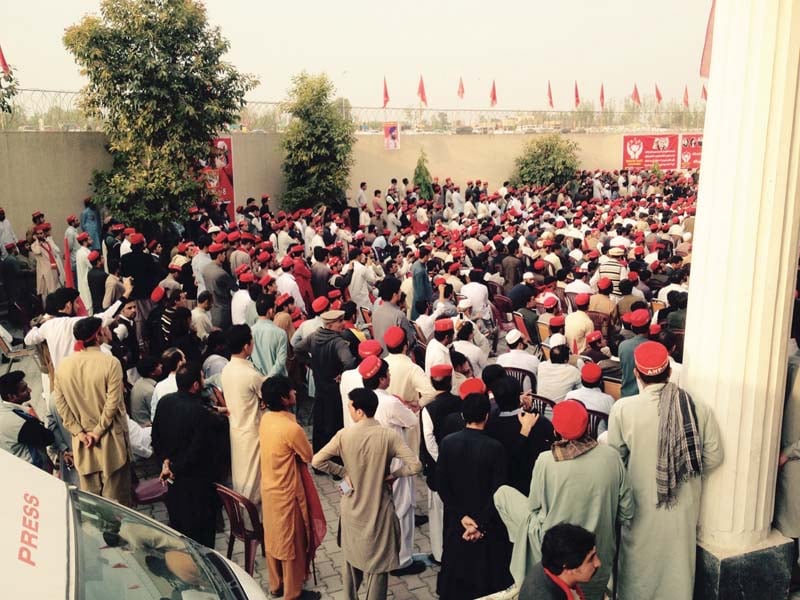 youth attend nyo convention at bacha khan markaz photo riaz ahmed express