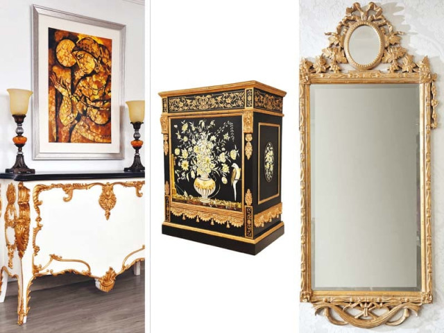 the line will feature tables mirrors and hand painted chests among other pieces photos publicity the line will feature tables mirrors and hand painted chests among other pieces photos publicity