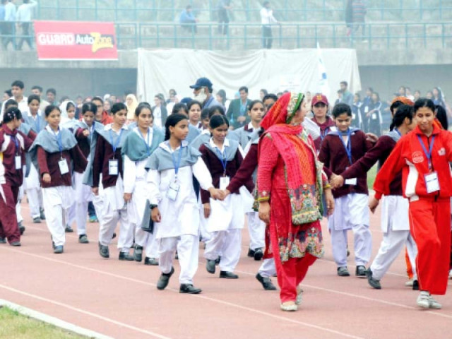 a group of students walks into the punjab stadium on monday photo express a group of students walks into the punjab stadium on monday photo express